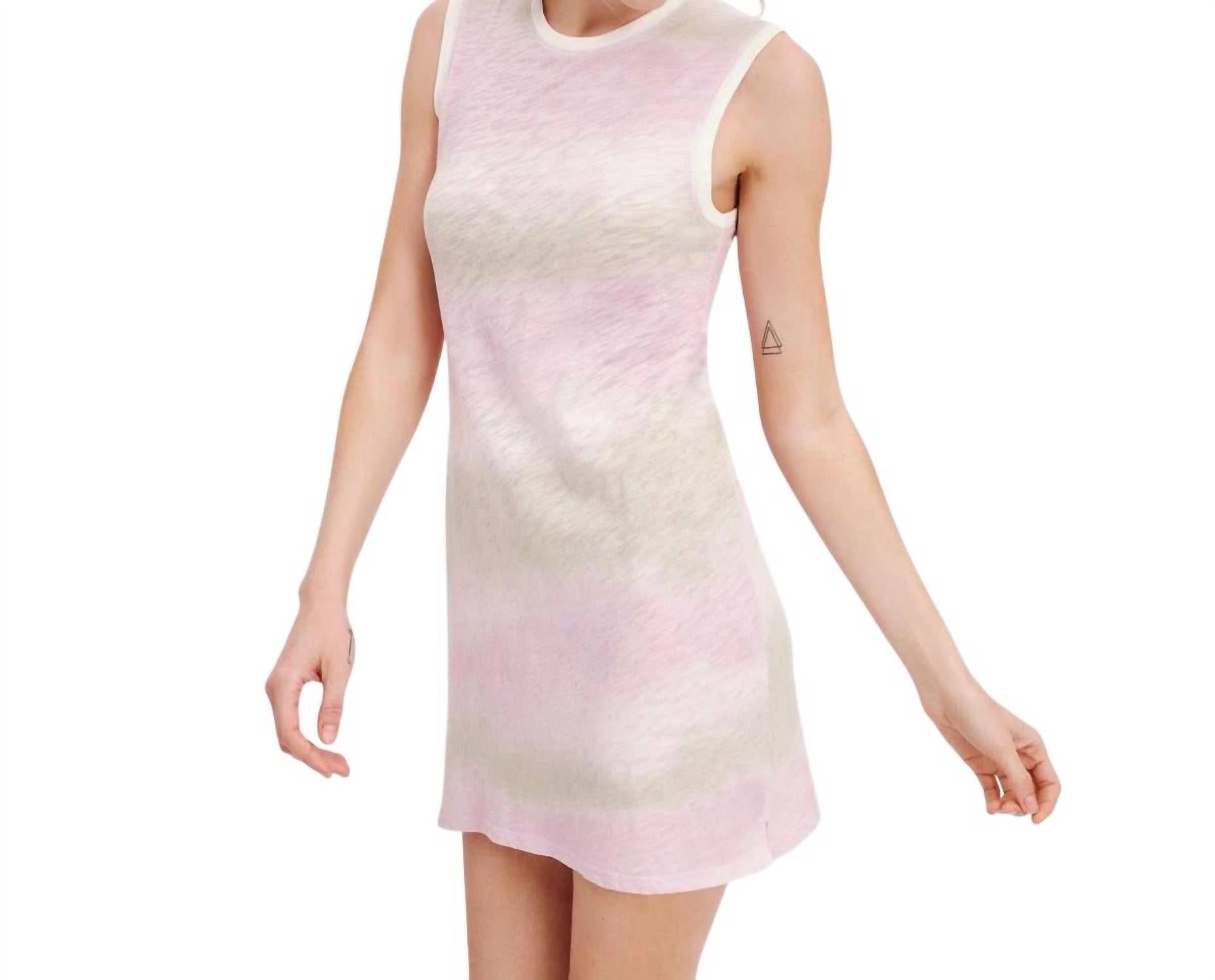 

Платье-футляр без рукавов из толстого джерси в полоску с акварельным рисунком ATM, цвет watercolor stripe