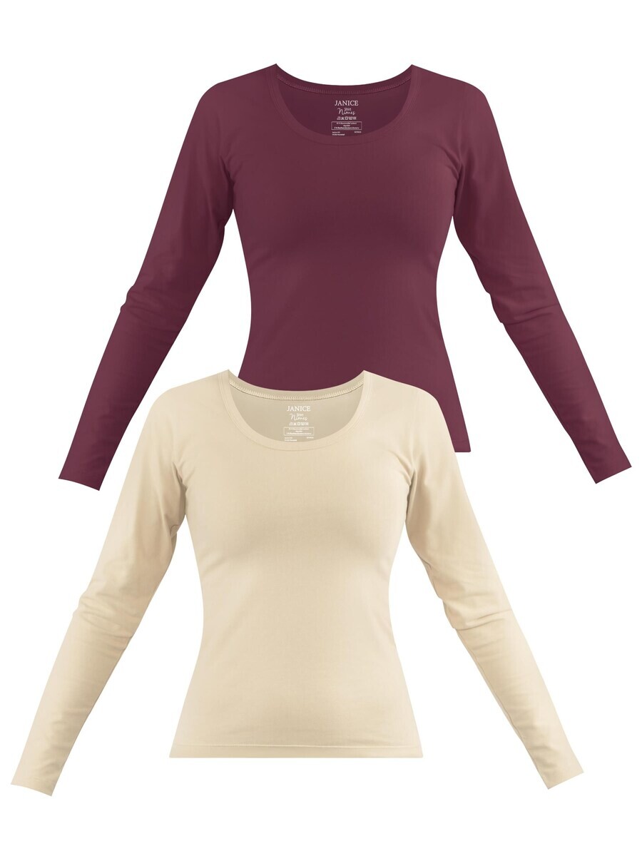 

Лонгслив Janice Shirt Nimes, цвет beige/burgundy