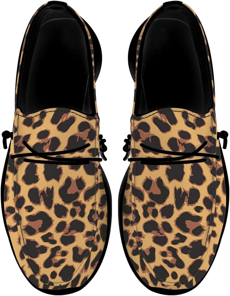 

Лоферы для женщин и мужчин с леопардовым принтом, обувь без шнурков с цветочным узором для прогулок, подарки для мужчин и женщин Quorax, черный/коричневый