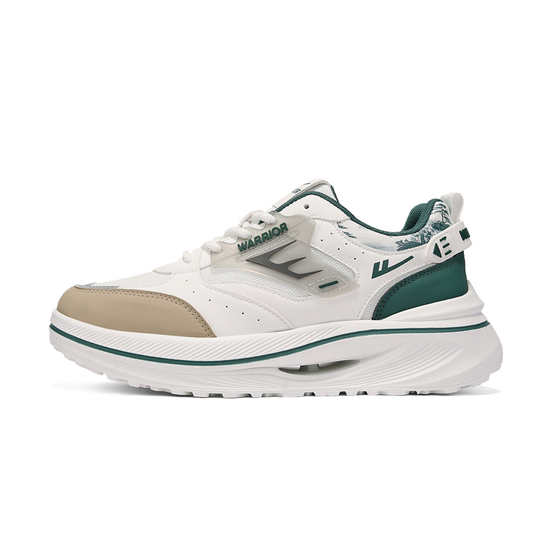 

WARRIOR Беговые кроссовки мужские low top, белые, зеленые, хаки, с увеличенной амортизацией, износостойкие, легкие