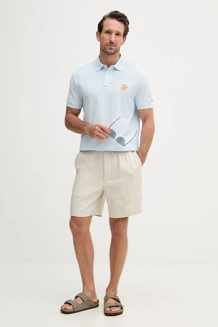 Футболка поло хлопковая SUMMER Tommy Hilfiger, синий — фото 2