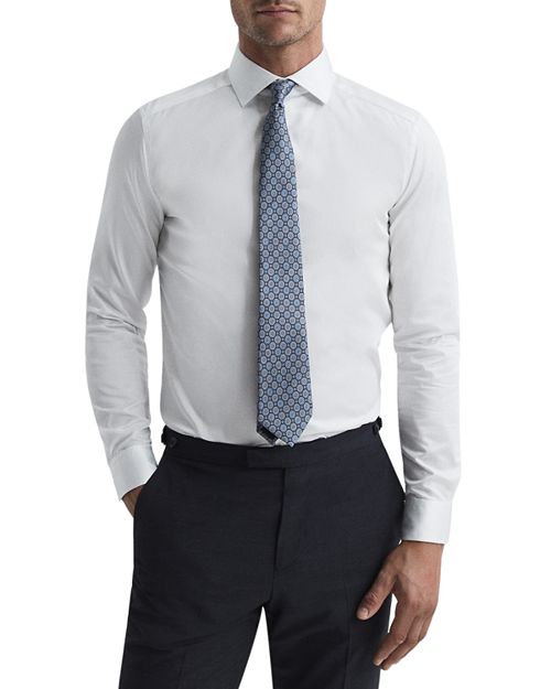 

Рубашка с пуговицами спереди Slim Fit Remote REISS, цвет White