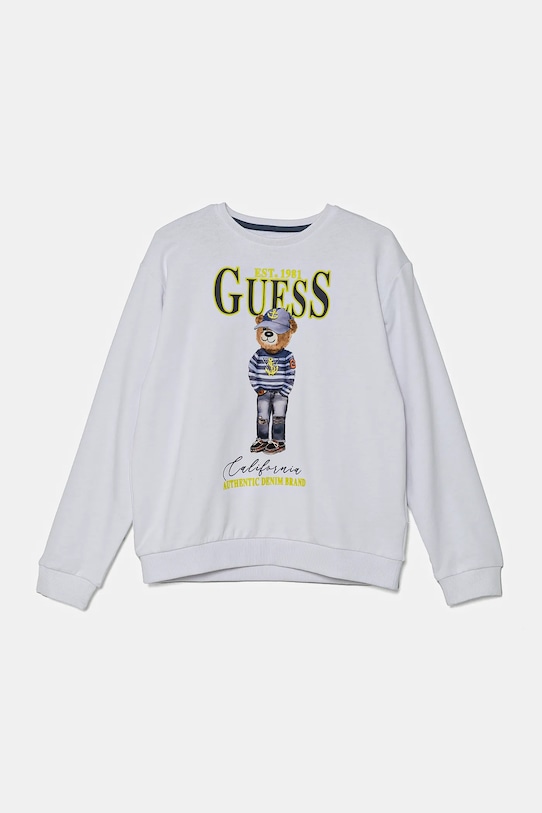 

Детская хлопковая толстовка Guess, белый