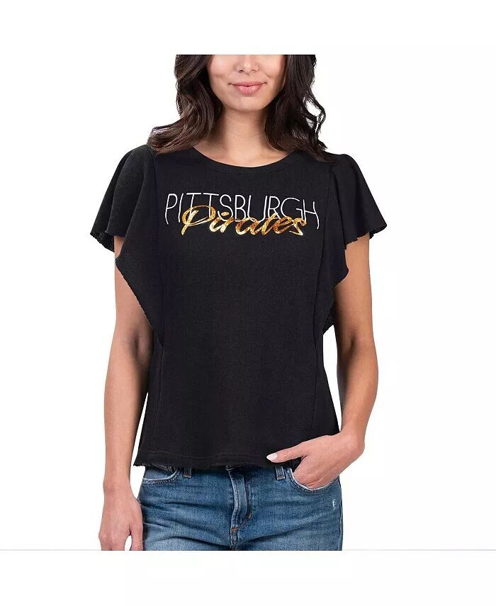 

Женская черная футболка Pittsburgh Pirates Crowd Wave G-III 4Her by Carl Banks