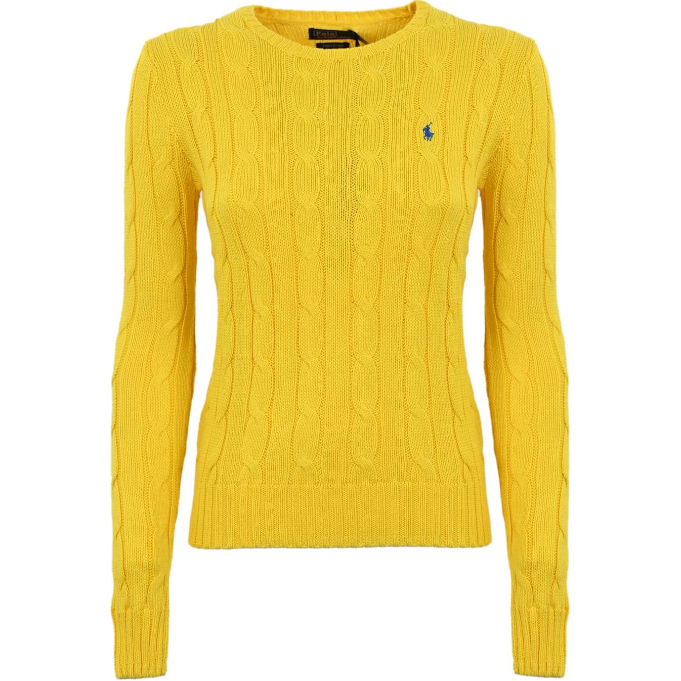 Пони с вышивкой свитер ажурной вязки Polo Ralph Lauren, желтый — фото 3