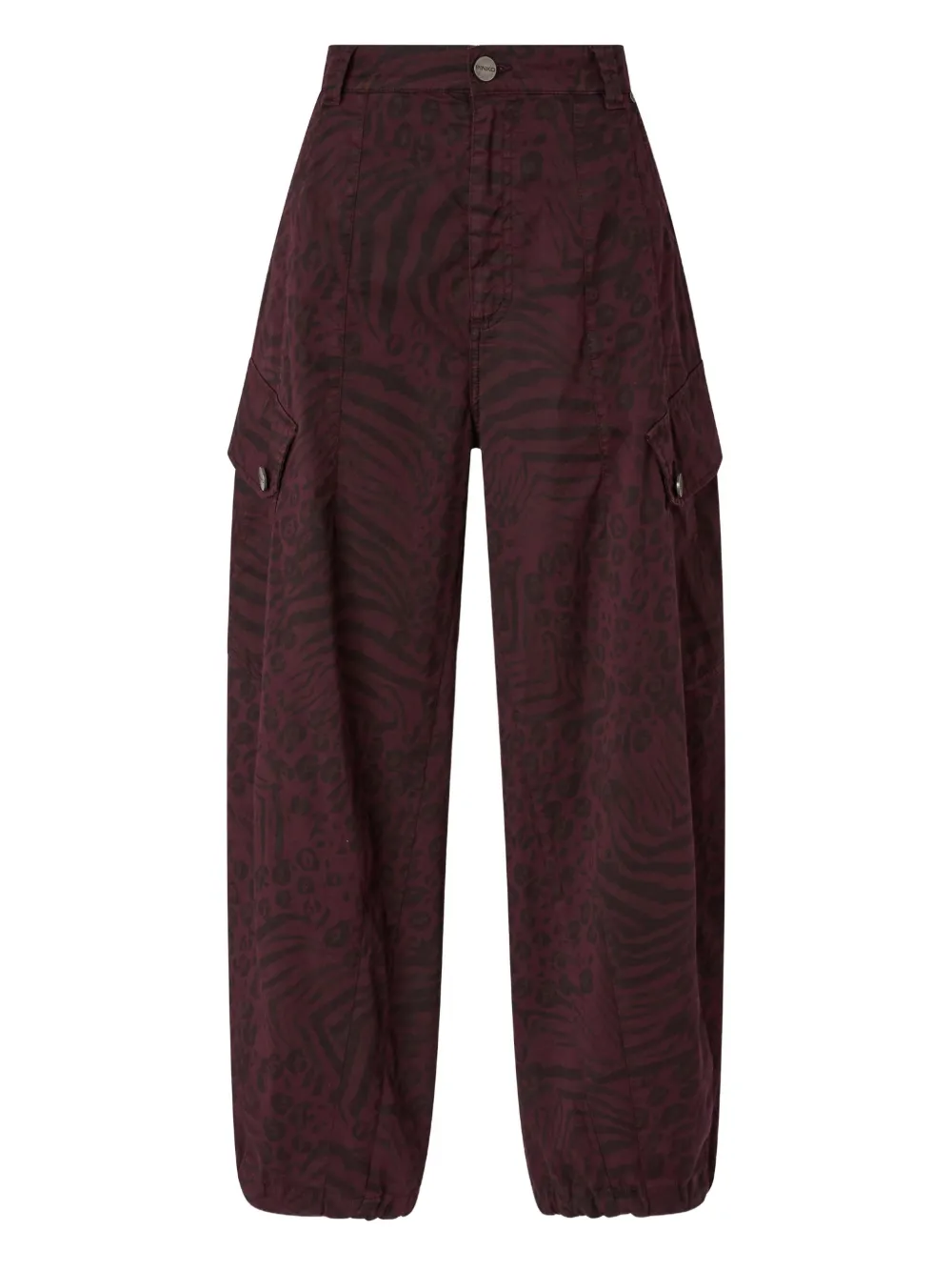 

Брюки карго с анималистичным принтом Pinko, красный