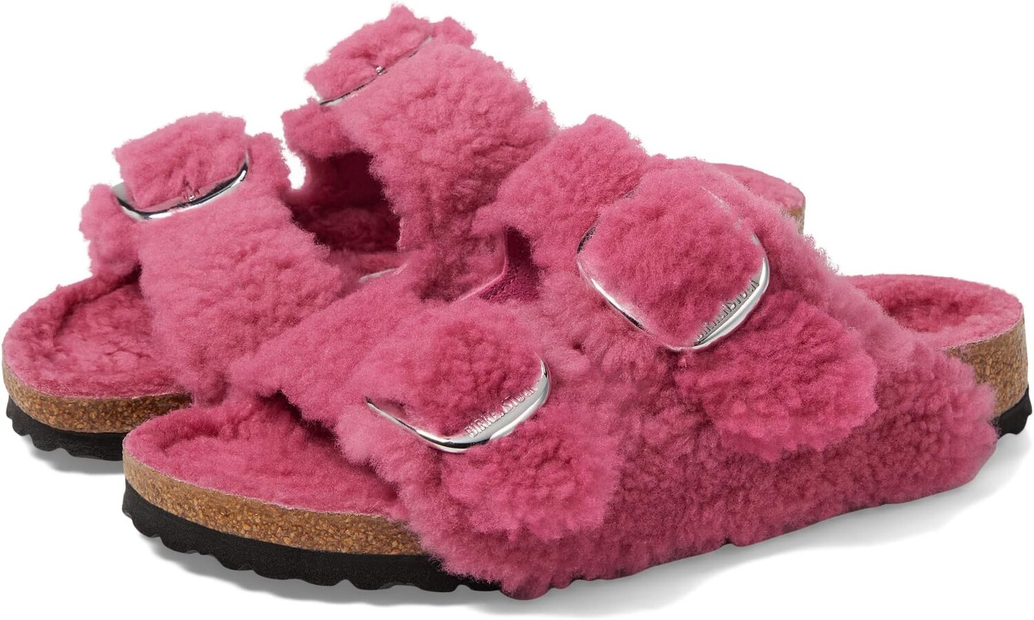 

Сандалии Birkenstock Arizona Big Buckle Teddy, цвет Fuchsia Tulip