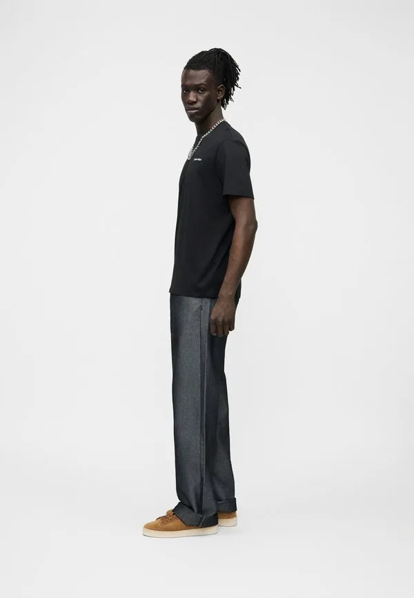 Футболка с микрологотипом и круглым вырезом, базовая футболка Calvin Klein, Black — фото 2