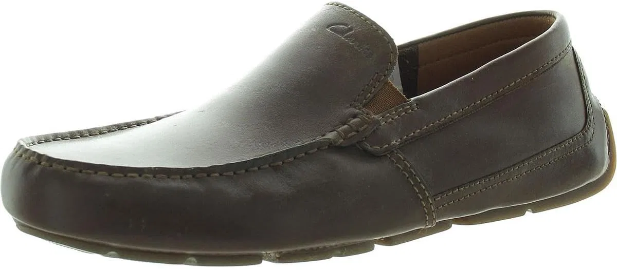 Мужские мокасины Clarks Markman Plain Drivers Slipper, Dark Tan Leather