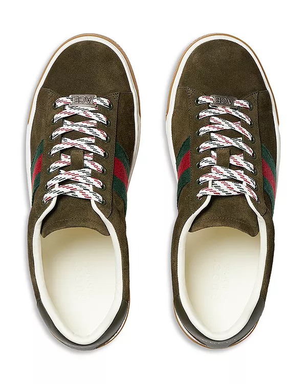 Мужские замшевые кроссовки Ace Gucci, коричневый — фото 2