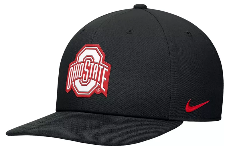 

Мужская мужская регулируемая кепка с плоскими полями Nike Ohio State Buckeyes Black Pro