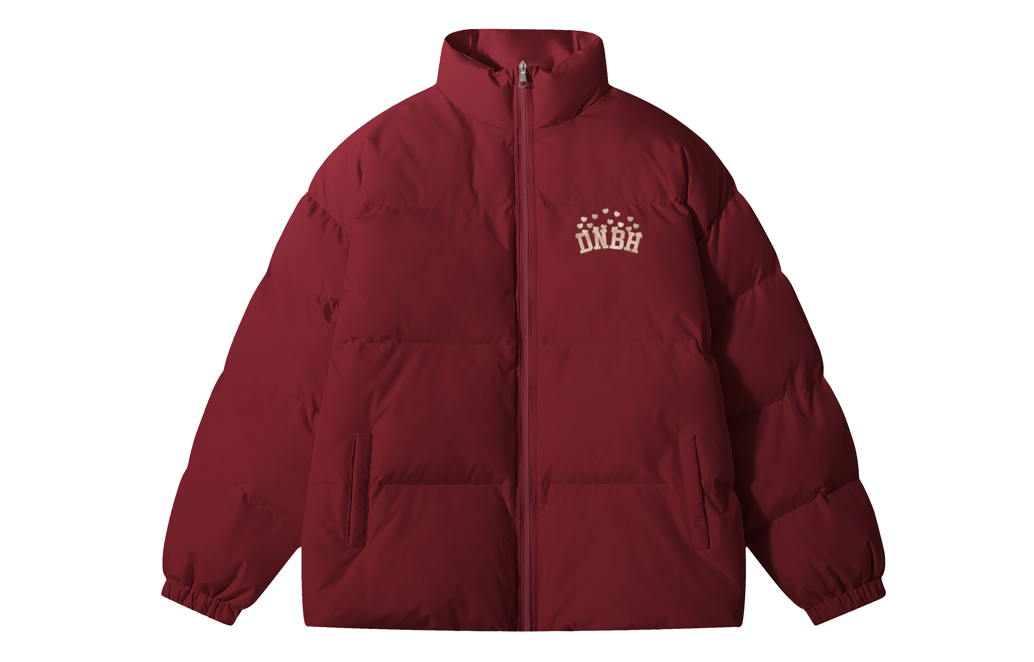 

DNBH Пуховик Unisex, Burgundy Pink Text