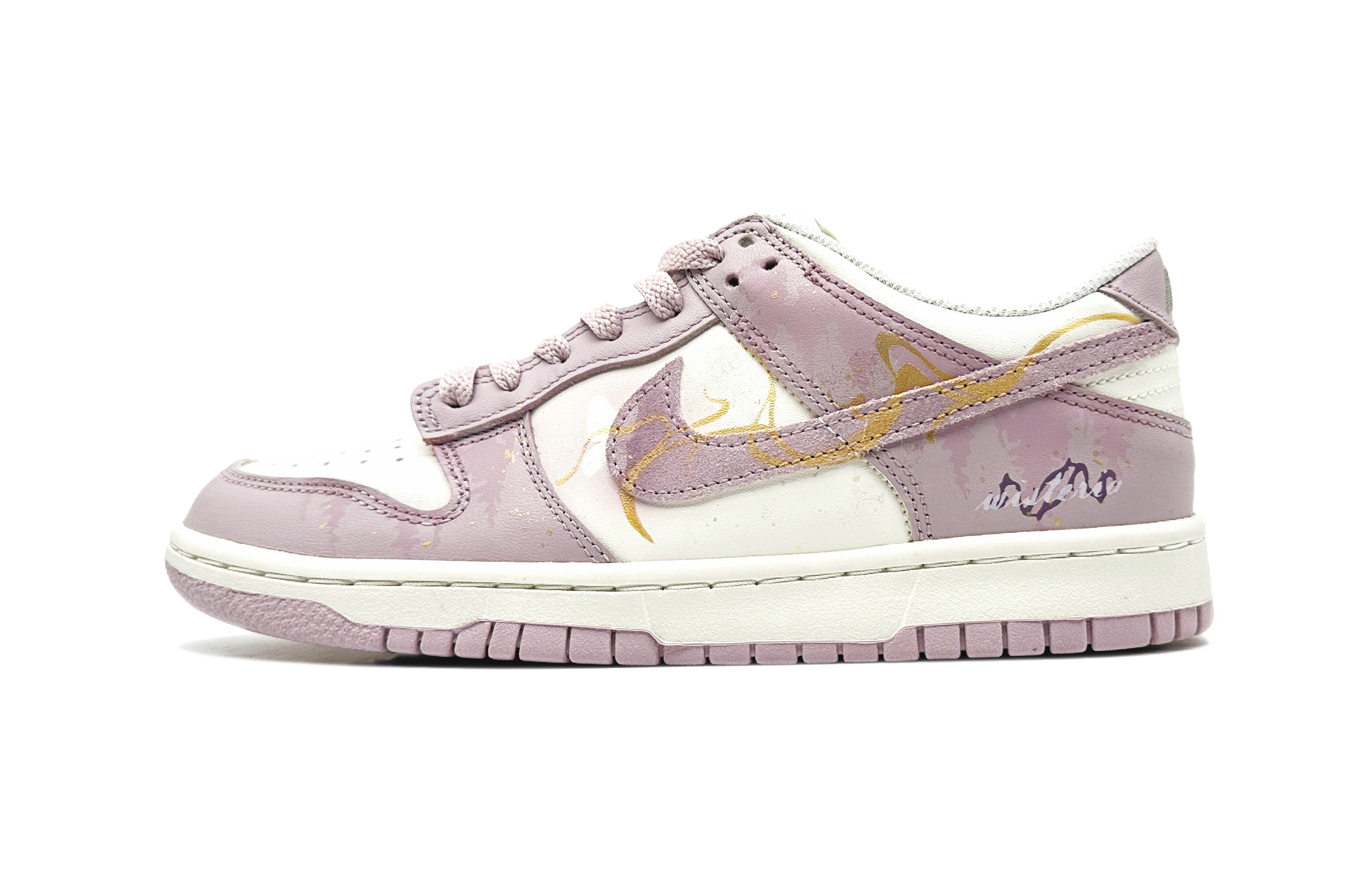 

Nike Dunk Wisteria водопад противоскользящие износостойкие низкие детские скейтбординг кроссовки светло-фиолетовый подростки
