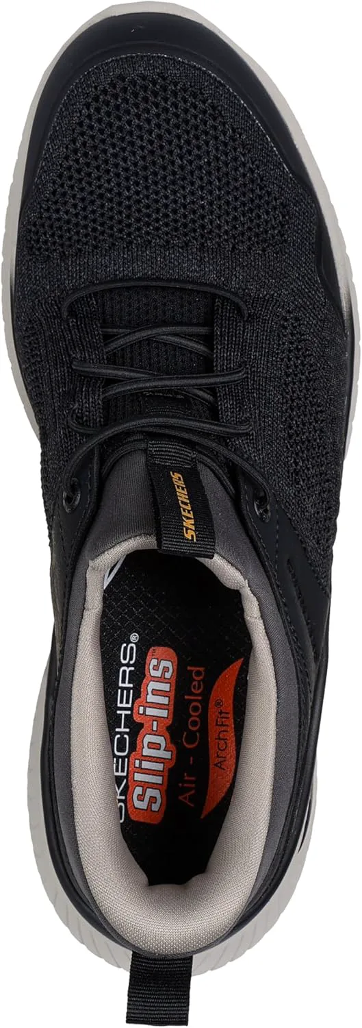Мужские кроссовки Skechers USA Arch Fit Crosser - Emeric с вязаной верхней частью и шнурками-банджи, черный — фото 3