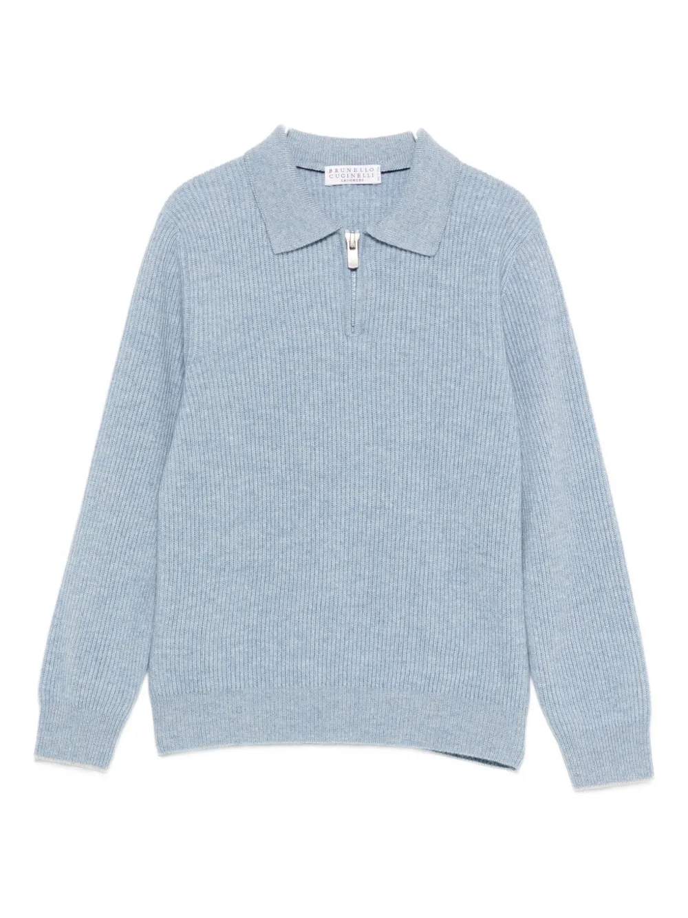 

Топ на молнии в рубчик Brunello Cucinelli Kids, синий