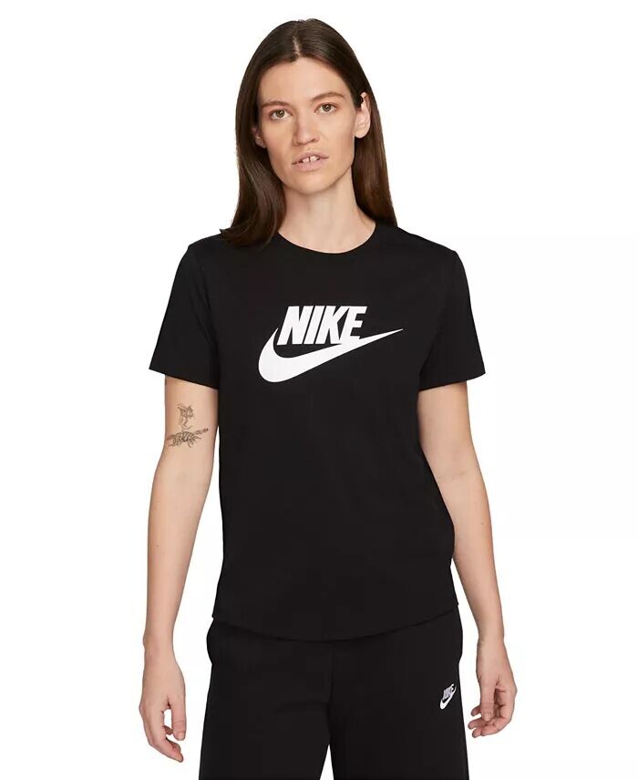 

Женская футболка с логотипом Essentials Sportswear Nike, черный