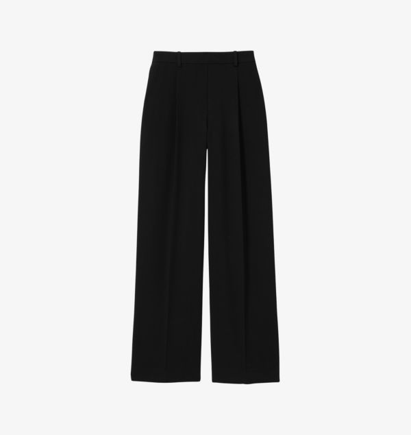 

Брюки Eden из твила с широкими штанинами и эластичной талией Reiss, черный