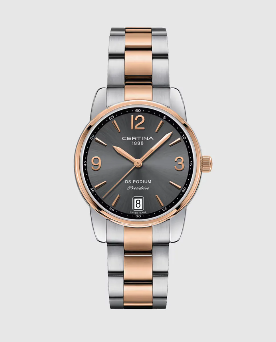 

Certina DS Podium Lady женские двухцветные стальные часы, мультиколор