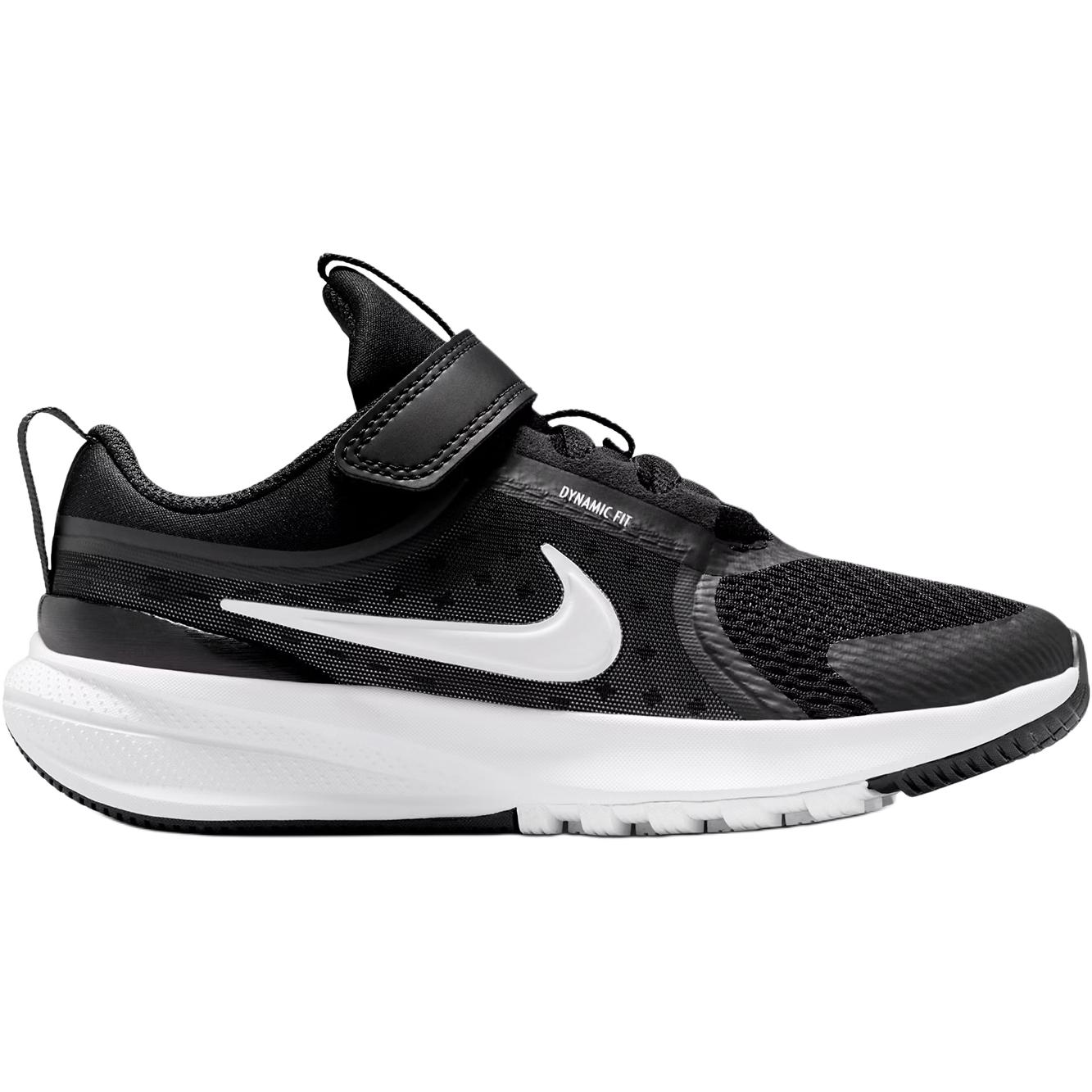 Nike Star Runner 5 устойчивые к истиранию низкие детские беговые кроссовки Black White для детей 3-7 лет — фото 3