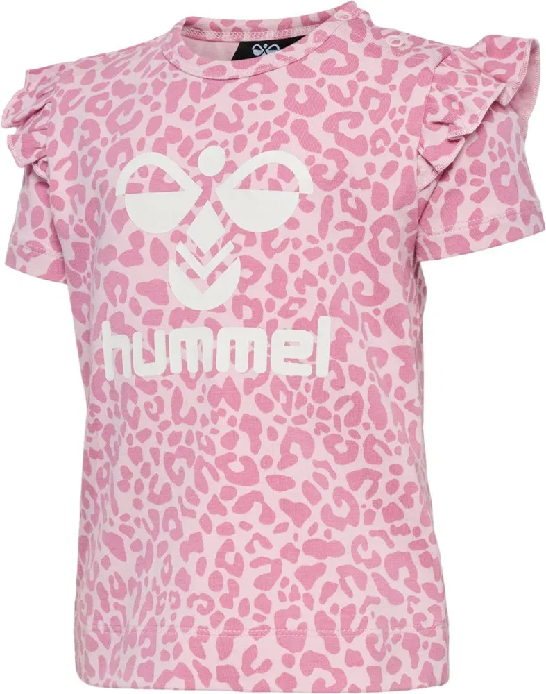 Футболка детская с рюшами Hummel, розовая