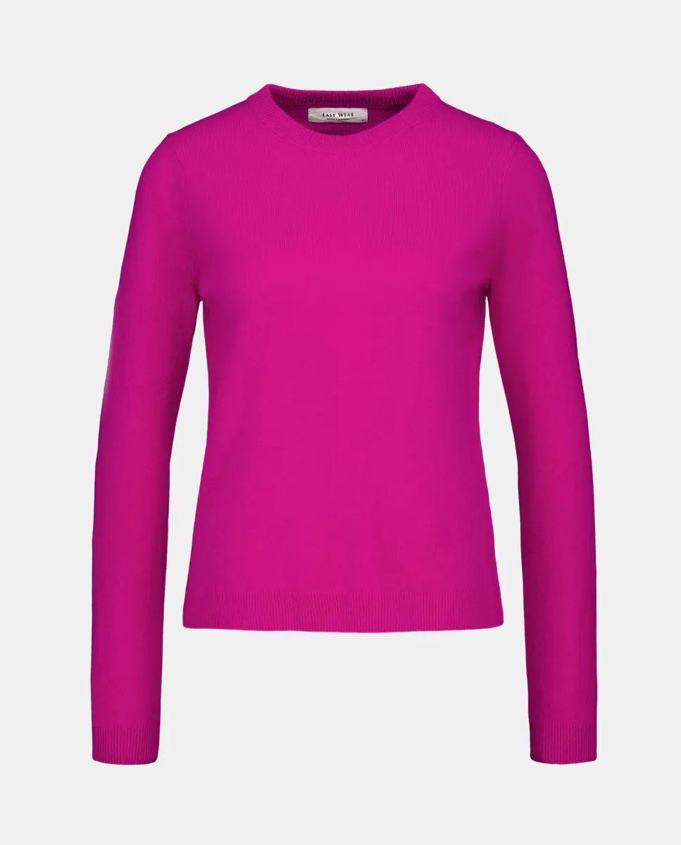 

Кашемировый женский свитер с круглым вырезом Easy Wear, розовый