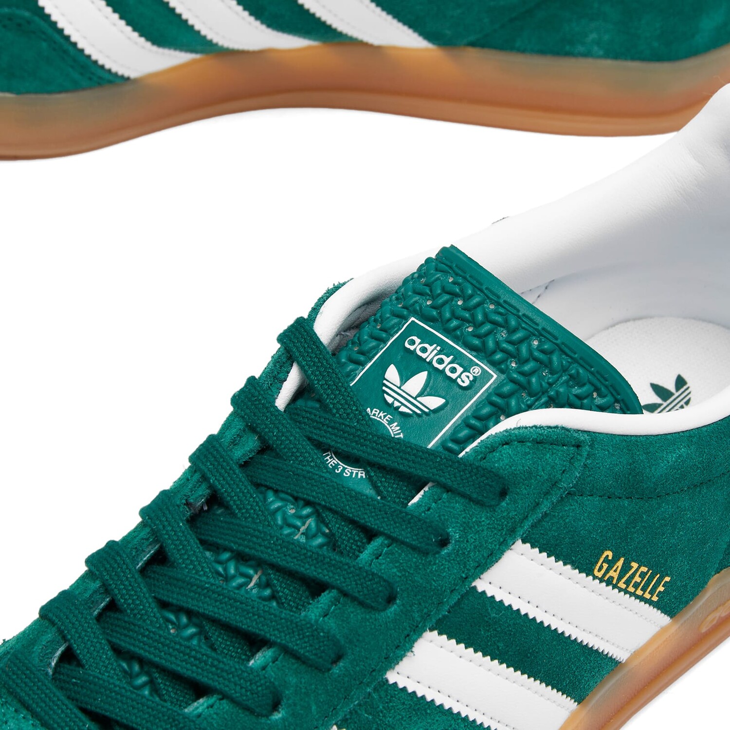 Кроссовки Adidas Gazelle Indoor, цвет Collegiate Green, White & Gum — фото 3