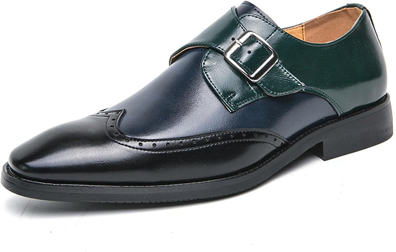 

Мужские мягкие кожаные оксфорды с вырезным узором, модная металлическая пряжка, строчка, британский стиль, деловые повседневные формальные туфли Galonfulty, черный