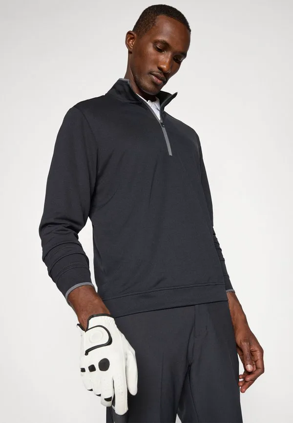 Мужская легкая толстовка на молнии до середины груди Adidas Golf, Black — фото 4