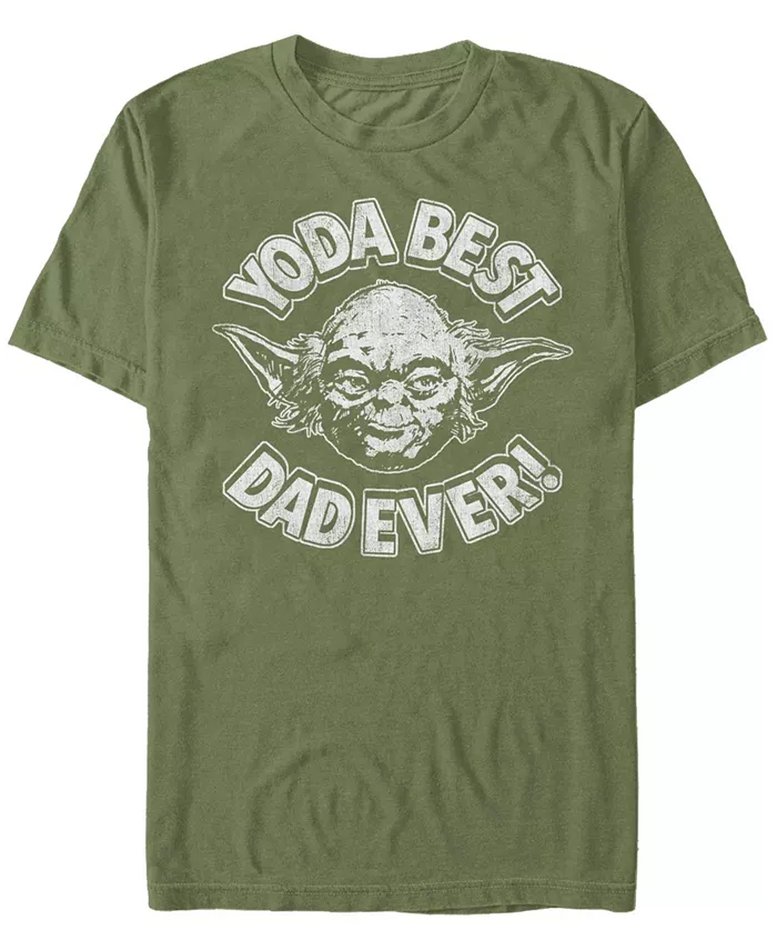 

Мужская футболка с коротким рукавом Star Wars Yoda Best Dad Fifth Sun, зеленый