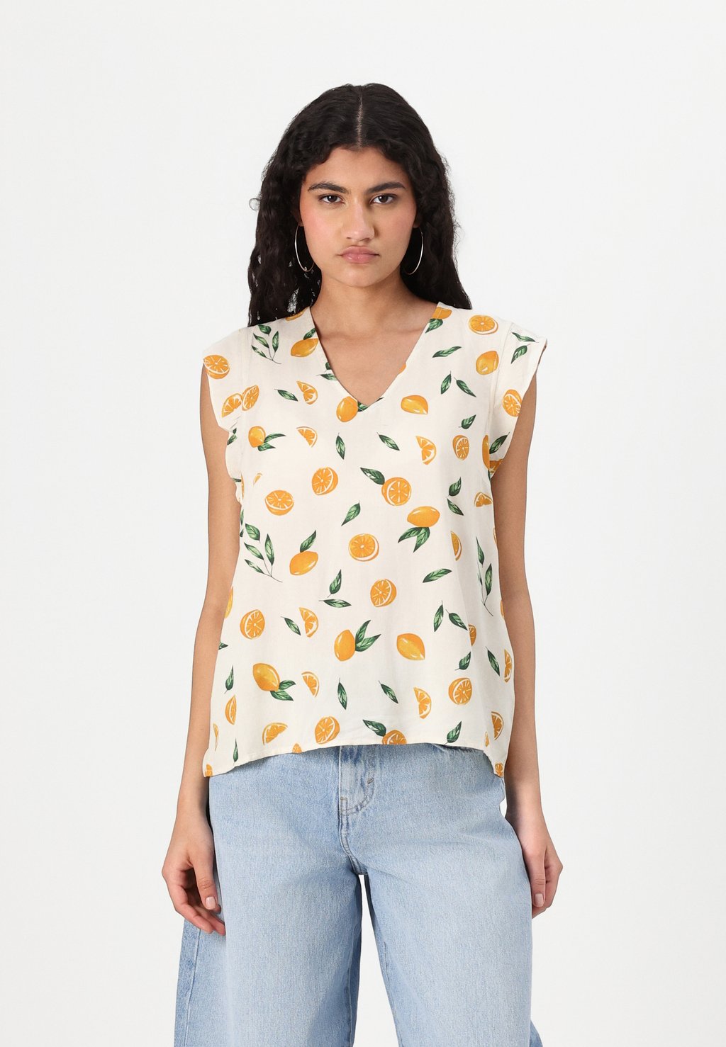 

Блуза PCNYA V NECK Pieces, кремовый