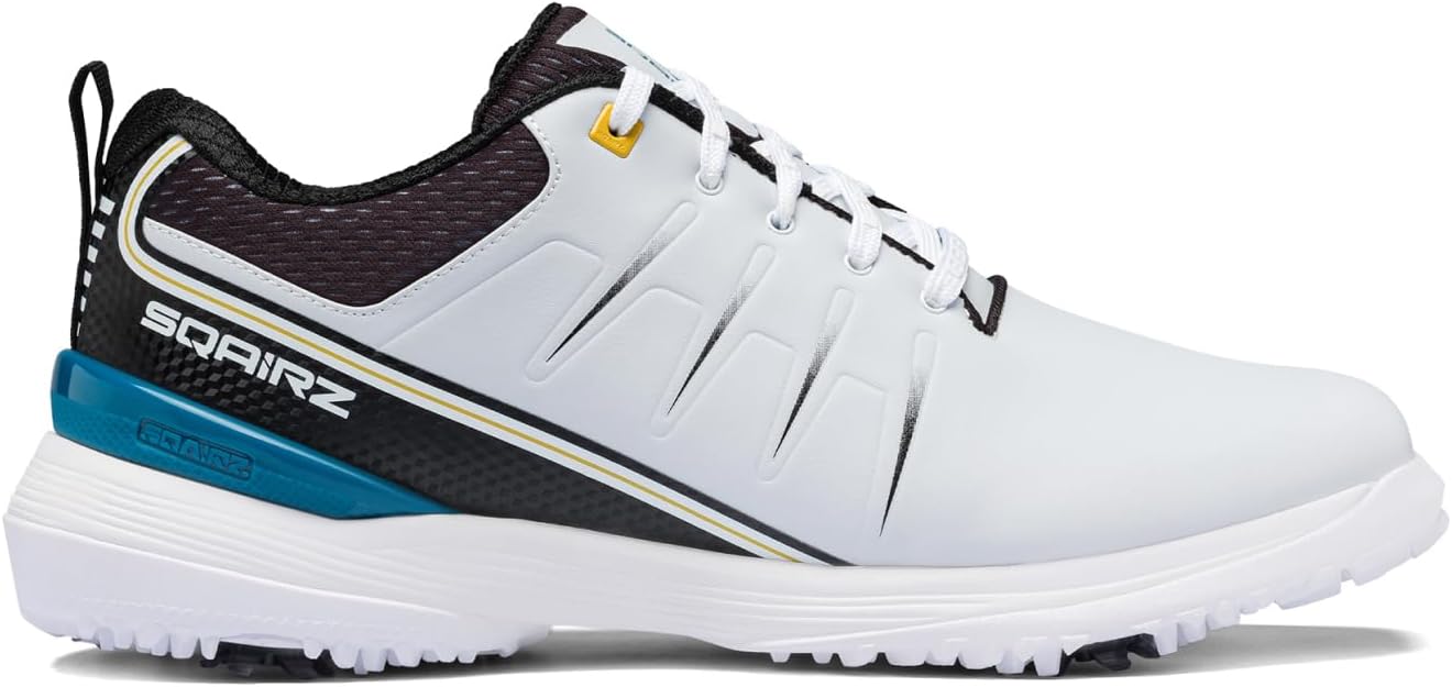 

Мужские гольф-кроссовки SQAIRZ SPEED2 LT, разработаны для равновесия и производительности, водонепроницаемые гольф-кроссовки с заменяемыми шипами, белый/бирюзовый