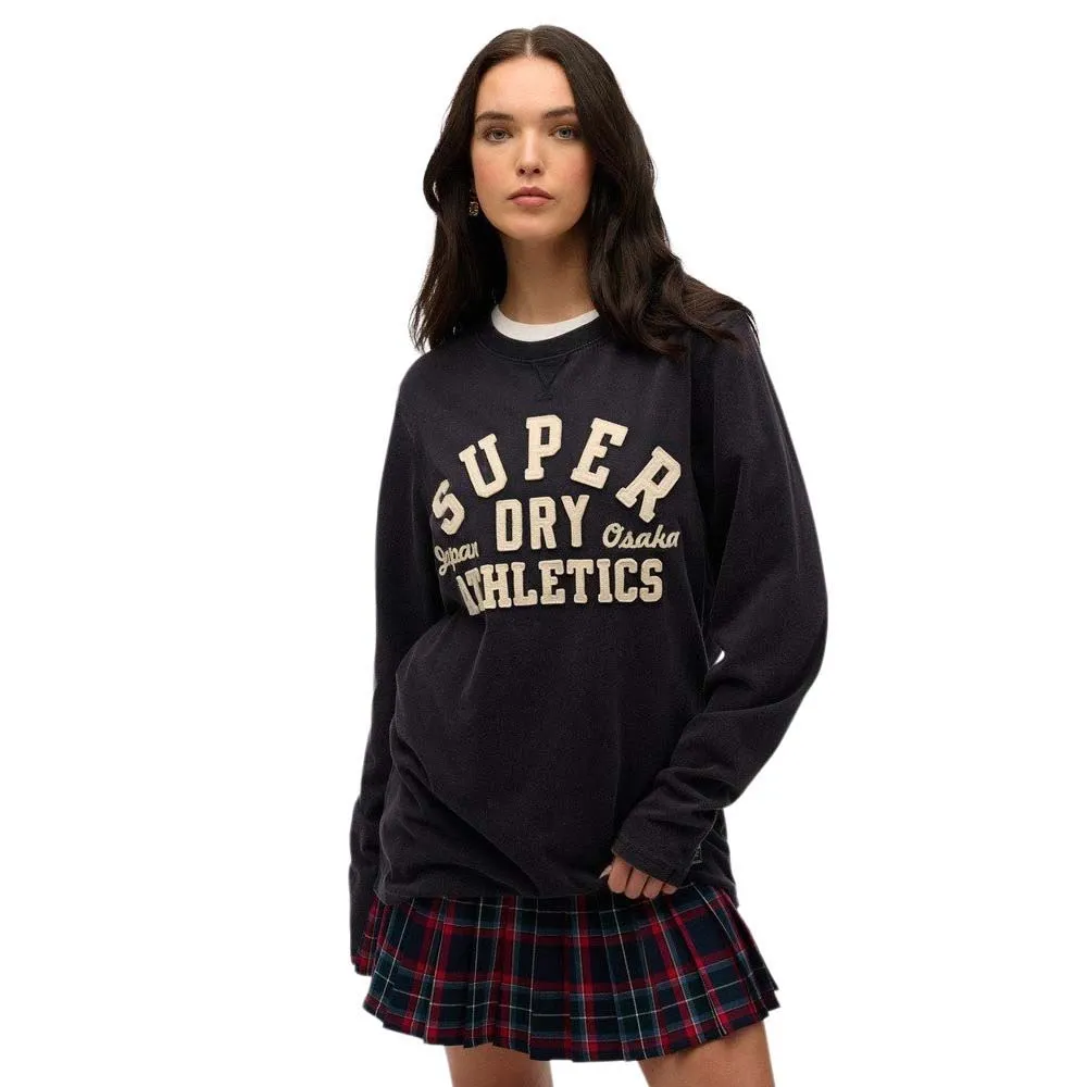 

Лонгслив Superdry Vintage Athletic, черный