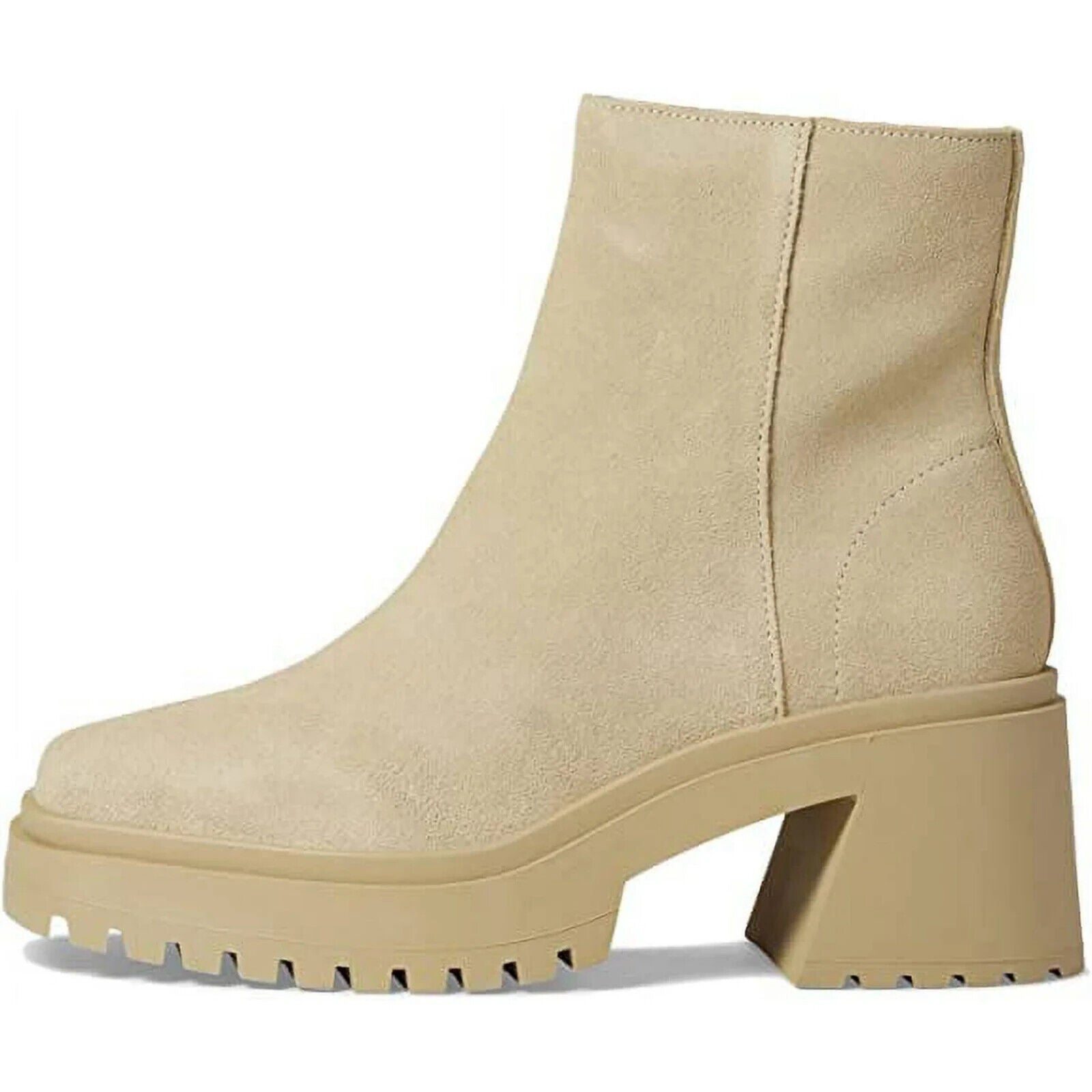 Женские ботильоны Steve Madden Fella Boot 7.5 из бежевой кожи с квадратным носком KHD700 — фото 2