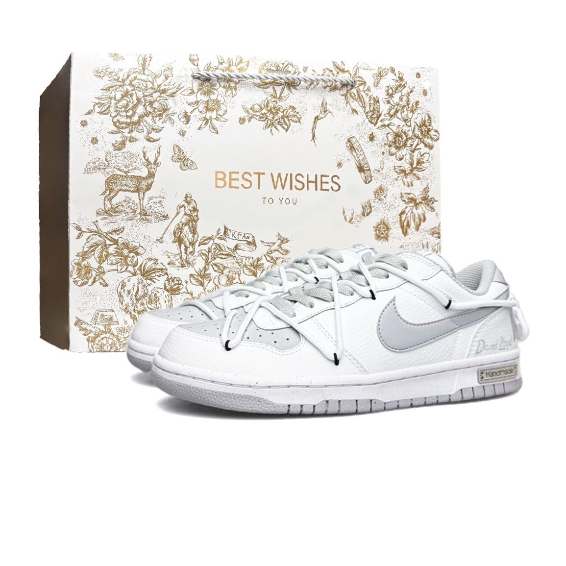 

Большие мужские скейтерские кроссовки low top Nike, белый