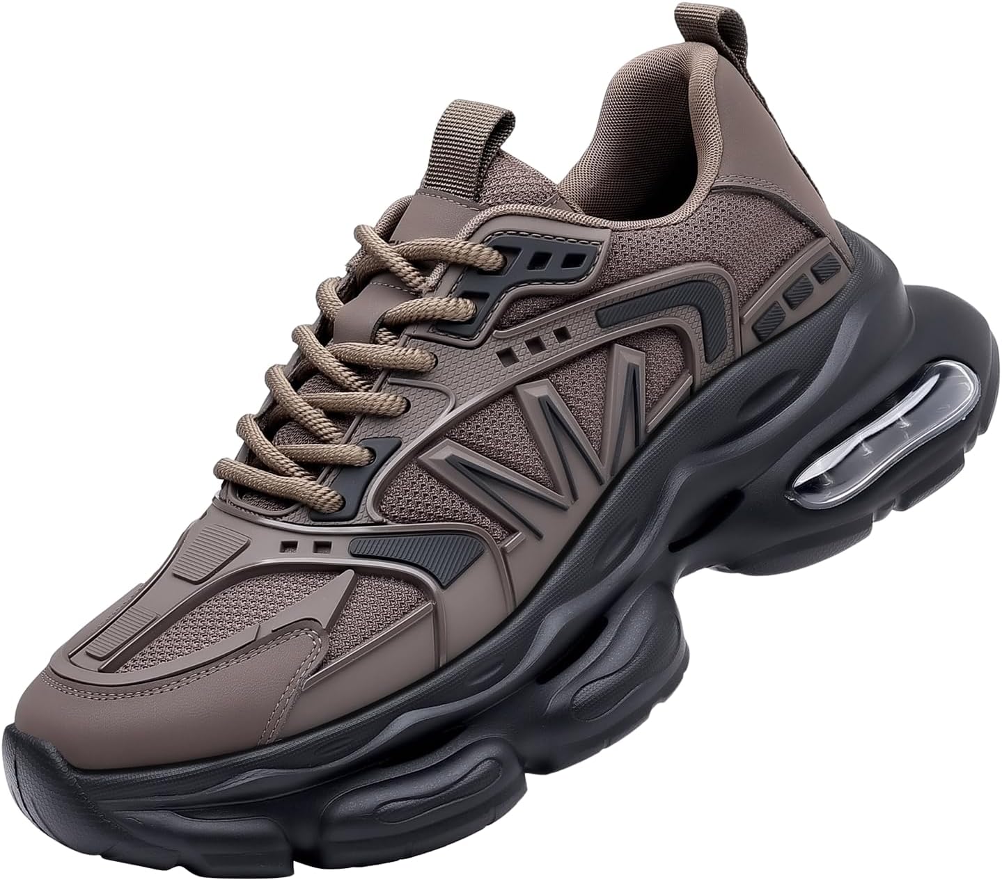 

Мужские повседневные спортивные кроссовки с шнуровкой, толстой подошвой, дышащей сеткой, удобные, противоскользящие, для работы и фитнеса Meixi Mobile, хаки