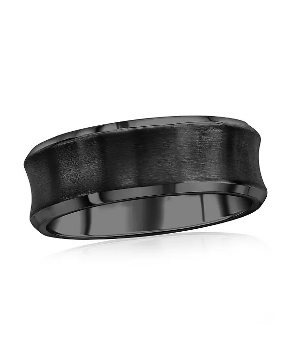 

Изогнутое кольцо из нержавеющей стали, матовое и полированное, с черным покрытием Metallo, black