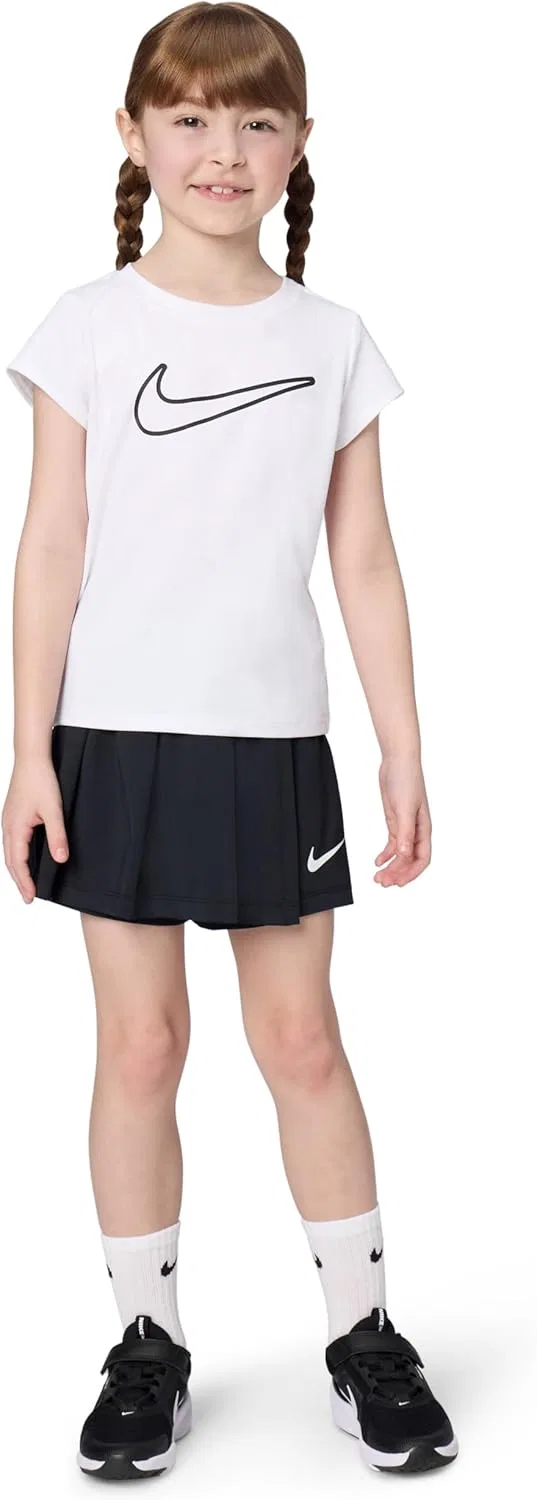 Детский спортивный костюм из топа и юбки-шорт Nike Dri-FIT, Black/White