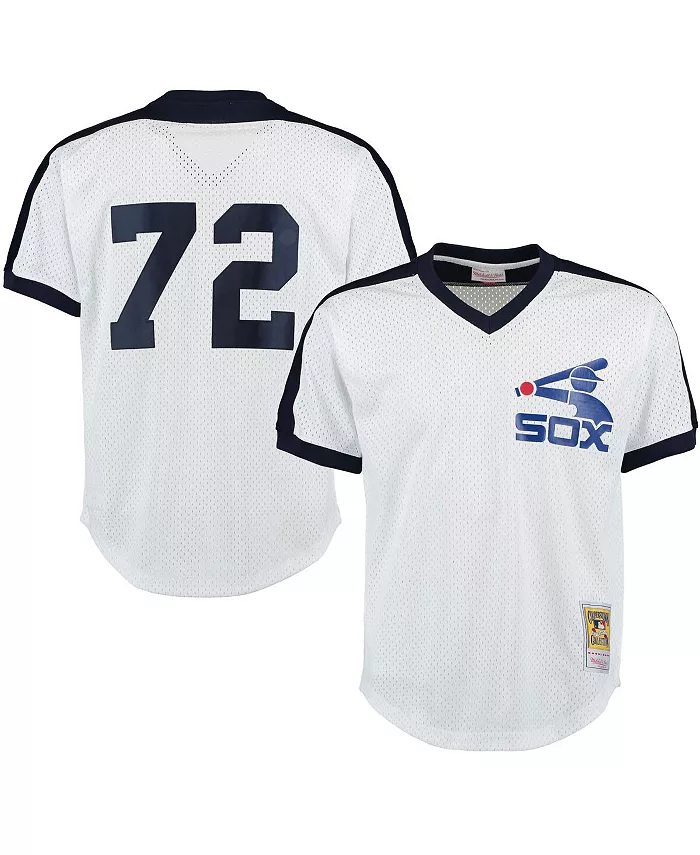 

Мужская бейсбольная майка для тренировок Carlton Fisk Chicago White Sox Cooperstown, белая, сетчатая Mitchell & Ness