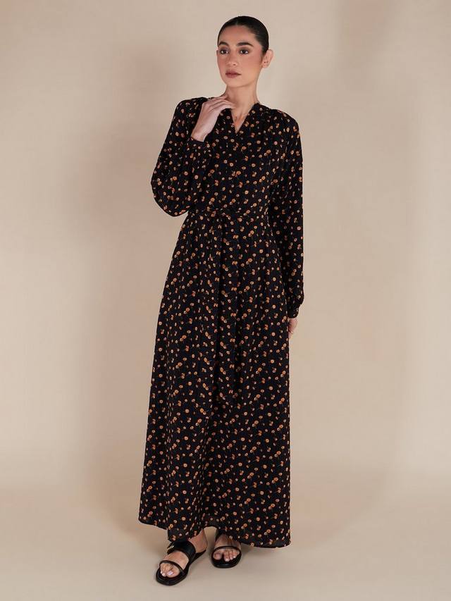 

Платье макси с цветочным принтом buttercup Aab, Black
