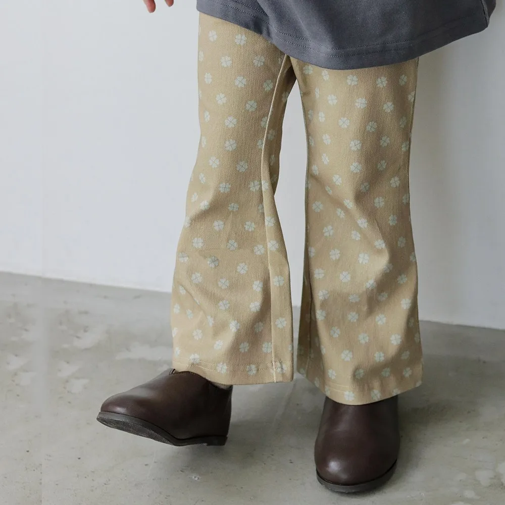 Длинные расклешенные брюки с узором по всей поверхности Branshes, beige