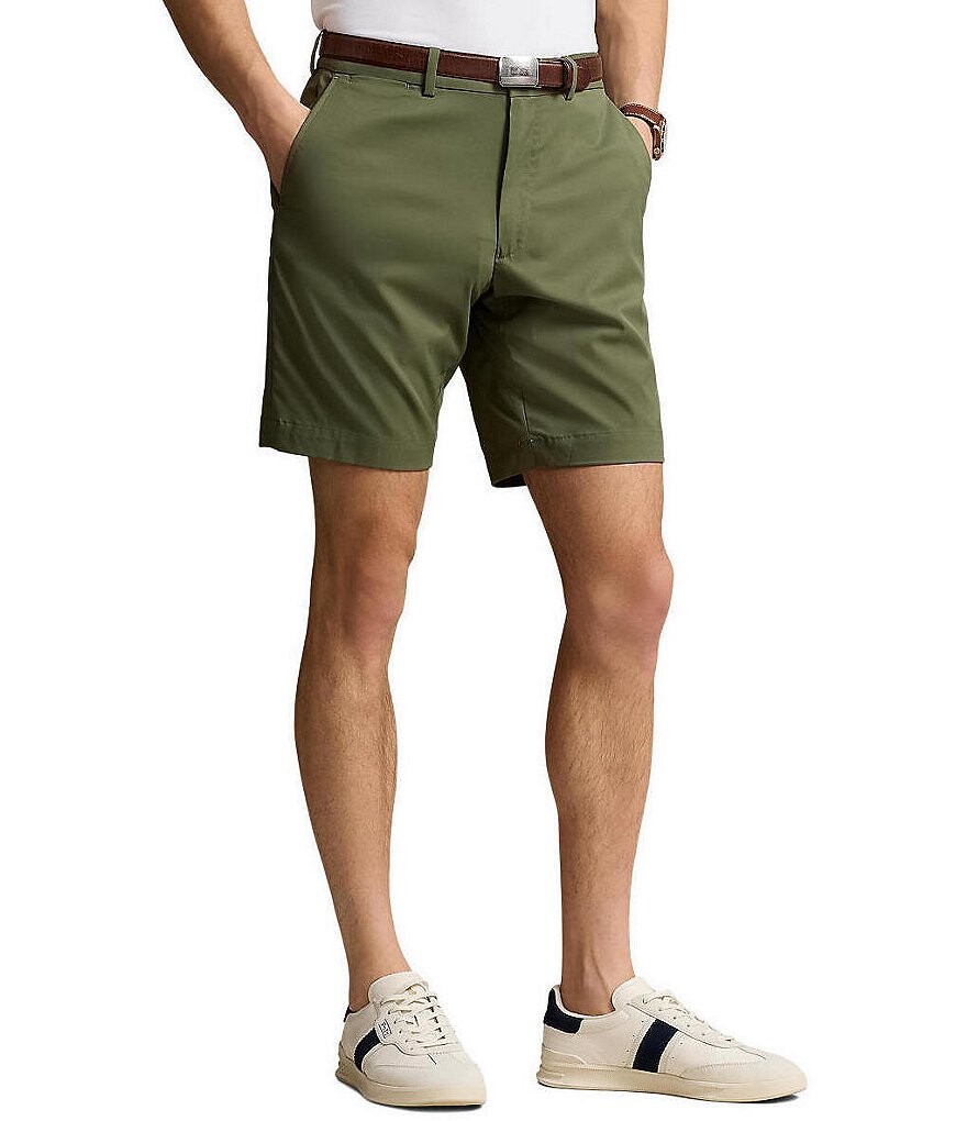 

Polo Ralph Lauren Tailored Fit Performance Stretch 9 Саржевые шорты с внутренним швом, зеленый
