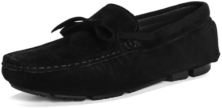 

Мужские лоферы-мокасины WAOLSU из замши с кожей, удобные повседневные туфли и прогулок, черный