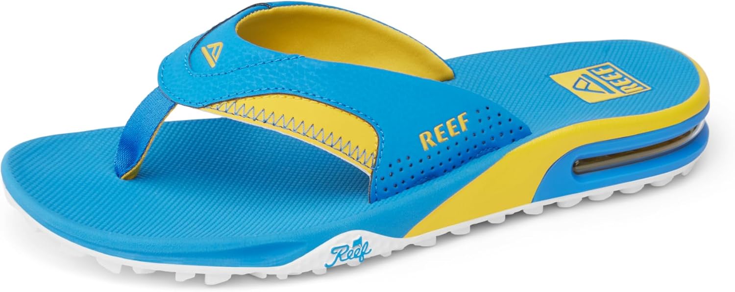 

Мужские вьетнамки REEF Fanning с открывалкой для бутылок, синий/желтый