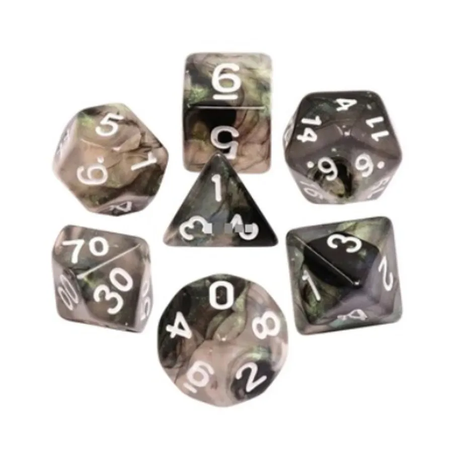 

Набор Poly — светящийся в темноте Storm Chaser с белым (7), Dice Sets - Resin/Acrylic - Rainbow & Multi-Colored (Foam Brain Games)