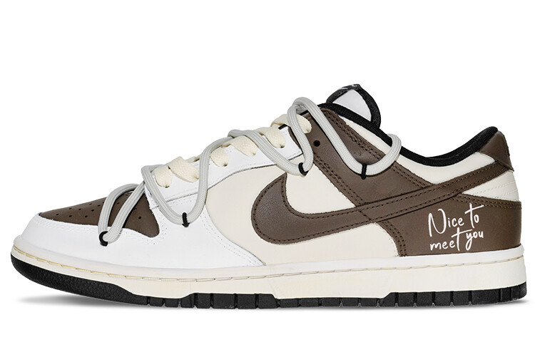 

Кроссовки Nike Dunk Skateboarding Shoes Men Low-top White/Brown, цвет Coffee