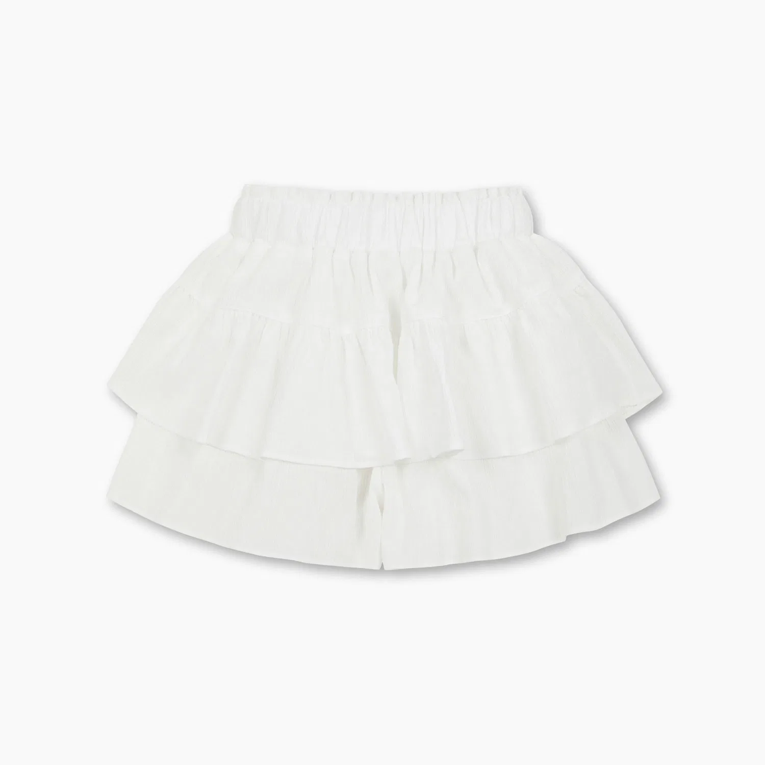 Детская летняя юбка-брюки с ярусами белая от Benetton Kids — фото 2