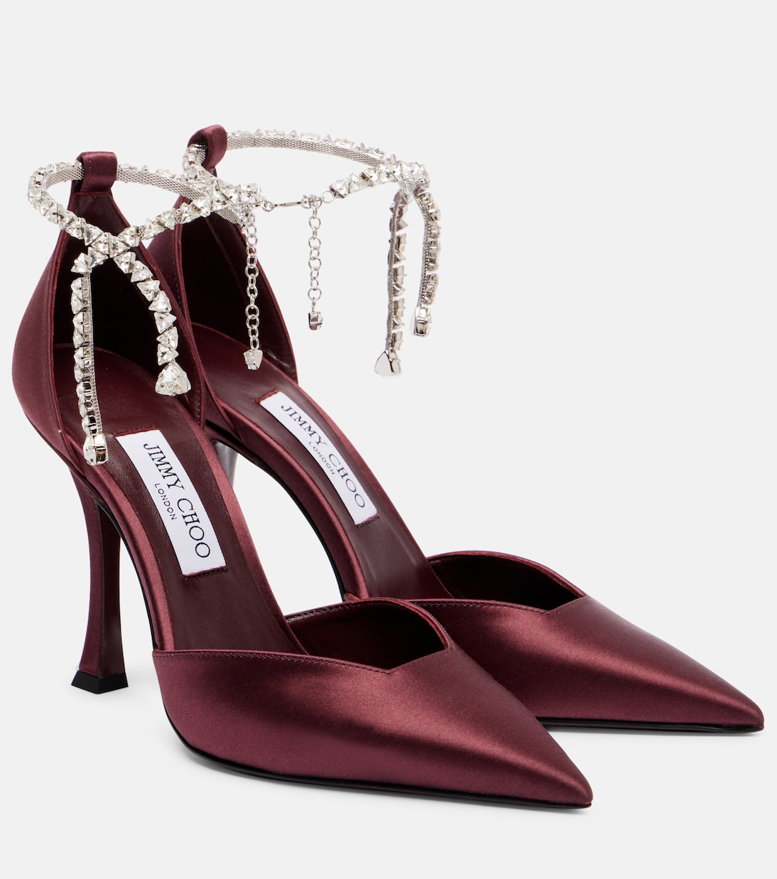 Туфли Stevie 100 на платформе с декором из сатина Jimmy Choo, Deep Merlo