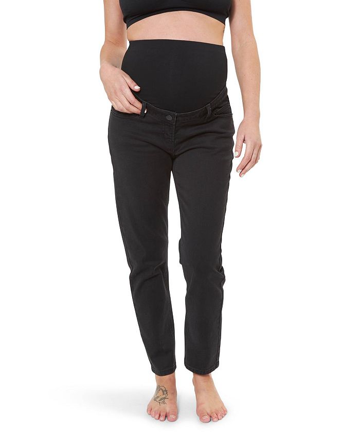 

Хлопковые джинсы с высокой посадкой Hunter Over Bump Crop, черные Ripe Maternity, черный