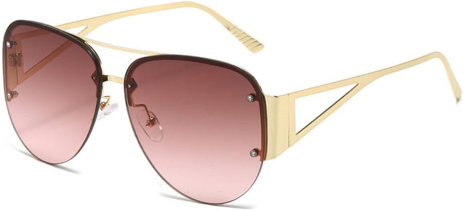 

Модные женские солнцезащитные очки в полуободковой оправе, роскошные, в стиле панк, для активного отдыха на природе, с защитой от УФ-излучения UV400 TKKTLLT, Gold Tea Pink