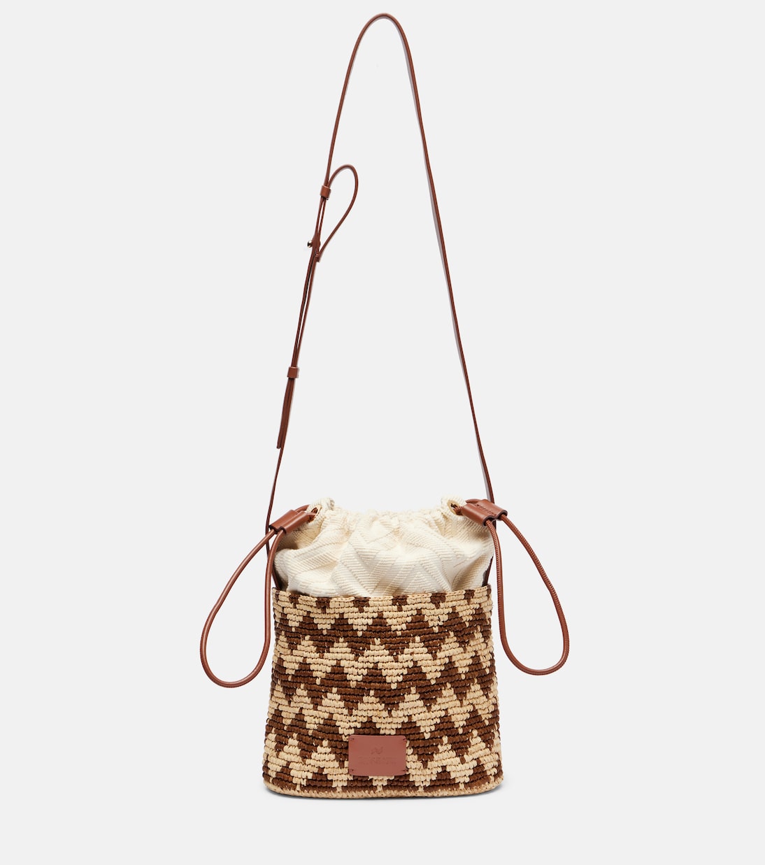 

Средняя плетёная сумка-ведро Zigzag Missoni, Natural/Brown